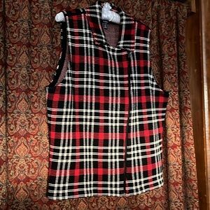 WM XXL Chaps Knit Vest Excellent Condition 
Red, white, black plaid Winter